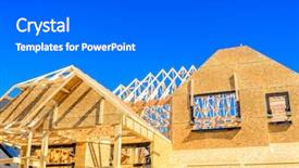  Presentation with new home - Amazing slides having home new residential construction house backdrop and a gray colored foreground