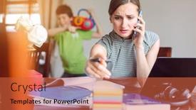  Presentation with home office - Slide set featuring home-office-does-not-work background and a red colored foreground