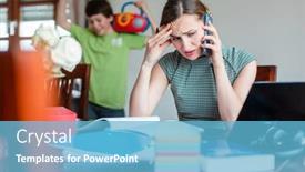  Presentation with home office - PPT layouts enhanced with home-office-does-not-work background and a light blue colored foreground