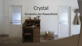  Presentation with home office - Presentation design with home office in 1950s background and a light gray colored foreground