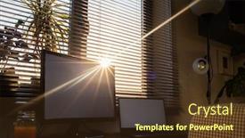  Presentation with home office - Cool new theme with home-office-interior-with-desk backdrop and a tawny brown colored foreground