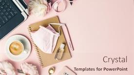  Presentation with blogger - Presentation consisting of home-office-table-desk-flat background and a lemonade colored foreground