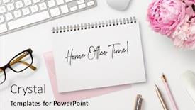  Presentation with home office - Presentation featuring home-office-time-working background and a white colored foreground