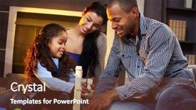  Presentation with building relationships - Cool new presentation theme with home on floor building backdrop and a tawny brown colored foreground