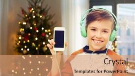  Presentation with christmas music - Beautiful slides featuring home over christmas tree backdrop and a coral colored foreground