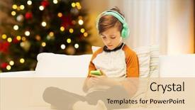  Presentation with christmas music - Presentation theme enhanced with home over christmas tree background and a lemonade colored foreground