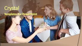  Presentation with friday - PPT theme with home party on friday night background and a  colored foreground