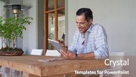  Presentation with home - Slide deck having home patio looking up things background and a  colored foreground