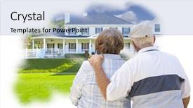  Presentation with senior couple - Amazing slide set having home photo inside thought bubble backdrop and a light blue colored foreground