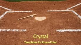  Presentation with little league baseball - Amazing PPT layouts having home plate - baseball and bat backdrop and a  colored foreground