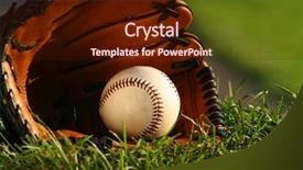  Presentation with baseball home plate - Colorful slide deck enhanced with home plate - baseball and glove backdrop and a wine colored foreground