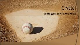  Presentation with baseball home plate - Audience pleasing PPT theme consisting of home plate - baseball background backdrop and a coral colored foreground