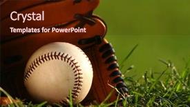  Presentation with baseball home plate - Colorful presentation design enhanced with home plate - game baseball and glove backdrop and a wine colored foreground