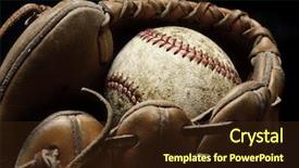  Presentation with old school punk rock leather - Amazing PPT theme having home plate - worn old baseball in brown backdrop and a wine colored foreground