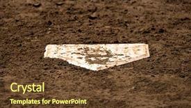  Presentation with baseball home plate - Beautiful slide set featuring home plate baseball sport american backdrop and a tawny brown colored foreground