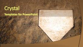  Presentation with baseball home plate - Presentation design having home plate on baseball field background and a tawny brown colored foreground