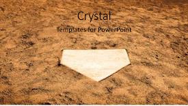  Presentation with baseball home plate - Theme consisting of home plate on baseball field background and a  colored foreground