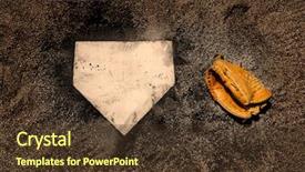  Presentation with baseball home plate - Presentation theme enhanced with home plate on baseball field background and a  colored foreground