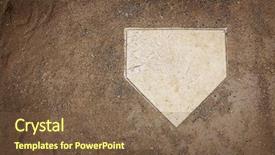  Presentation with baseball home plate - Beautiful theme featuring home plate on baseball field backdrop and a tawny brown colored foreground