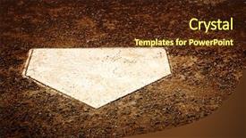  Presentation with baseball home plate - Beautiful theme featuring home plate on baseball field backdrop and a  colored foreground