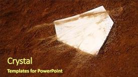  Presentation with baseball home plate - Amazing slides having home plate on baseball field backdrop and a tawny brown colored foreground