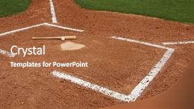  Presentation with baseball home plate - Amazing slide deck having home plate with a baseball backdrop and a red colored foreground