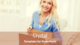  Presentation with happiness - Beautiful presentation theme featuring home post delivery and happiness backdrop and a coral colored foreground