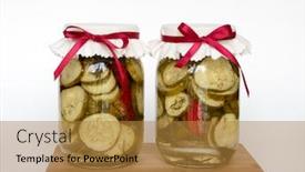  Presentation with preserved - Amazing presentation theme having home-preserved-dill-pickles backdrop and a gold colored foreground