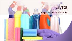  Presentation with history earth globe isolated white - Presentation with home products - cleaning items isolated on white background and a lemonade colored foreground