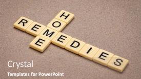  Presentation with self care - Amazing PPT theme having home-remedies-crossword-in-ivory backdrop and a coral colored foreground