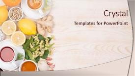  Presentation with common cold - Theme with home remedies for cold background and a lemonade colored foreground