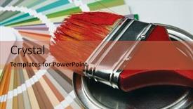  Presentation with paint - Slides having home remodeling - paintbrush and colorful paint background and a red colored foreground