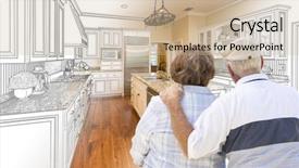  Presentation with senior couple - Cool new slide set with home remodeling - senior couple looking over custom backdrop and a soft green colored foreground