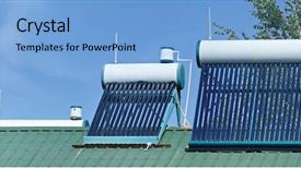  Presentation with thermal energy - Slides featuring home renewable environmental energy background and a light blue colored foreground