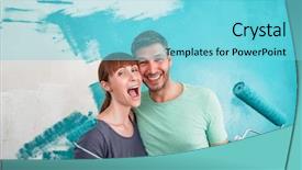  Presentation with mechanical plant room - Colorful slide deck enhanced with home renovation - room dresser be creative backdrop and a light blue colored foreground