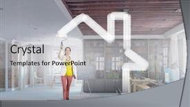 Presentation with home improvement - Slides with home renovation and improvement mixed background and a light gray colored foreground