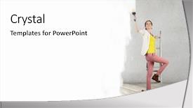  Presentation with home improvement - Presentation theme with home renovation and improvement mixed background and a  colored foreground