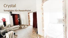  Presentation with renovation - PPT theme consisting of home renovation background and a lemonade colored foreground