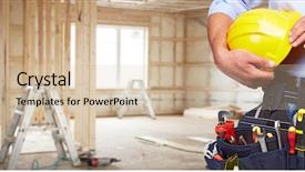  Presentation with construction tools - Amazing slide set having home repair - builder handyman with construction tools backdrop and a soft green colored foreground