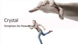  Presentation with home run - PPT layouts enhanced with home run - young woman in casual running background and a white colored foreground