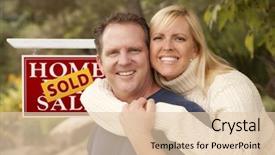  Presentation with real estate - Audience pleasing PPT layouts consisting of home sale - happy attractive caucasian couple backdrop and a lemonade colored foreground