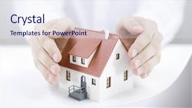  Presentation with security - PPT theme consisting of home security - protect your house background and a sky blue colored foreground