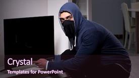  Presentation with apartment - Cool new PPT theme with home security locks - burglar thief stealing tv backdrop and a wine colored foreground