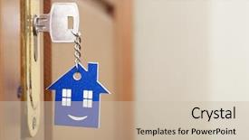  Presentation with lock key - Theme consisting of home security locks - key in a lock background and a soft green colored foreground