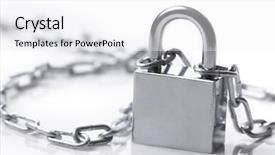  Presentation with chain - PPT theme having home security locks - lock and chain background and a white colored foreground