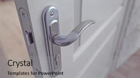  Presentation with red garage door red metal - Slides enhanced with home security locks - metal door knob closeup background and a  colored foreground