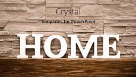  Presentation with tiles - Slide set consisting of home-sign-over-wall background and a coral colored foreground