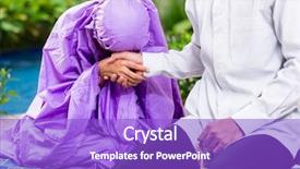  Presentation with woman muslim - Cool new presentation design with home sitting on prayer backdrop and a purple colored foreground