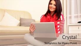  Presentation with jeans - Amazing PPT theme having fresh celery isolated backdrop and a soft green colored foreground