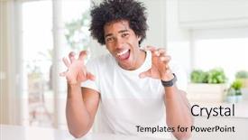  Presentation with african american sex - Audience pleasing slide deck consisting of home smiling funny doing claw backdrop and a lemonade colored foreground